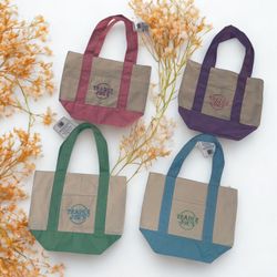 Trader Joe’s Mini Canvas Tote Bags - Complete Set of 4 - Limited Edition Colors