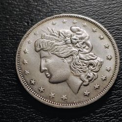 GREAT NOVELTY US MORGAN 23.2 GRAMS SILVER PLATED 21TH, STAR'S ONE DOLLAR