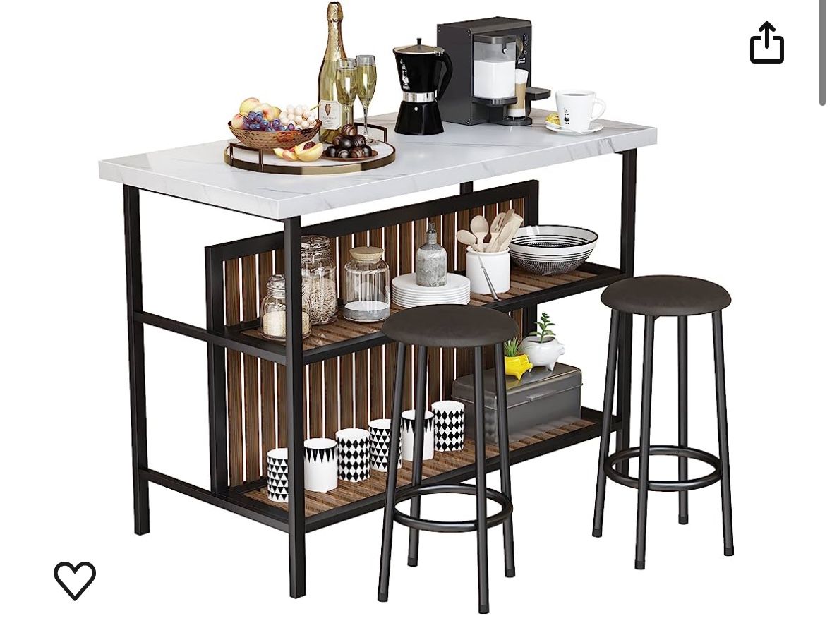 Kitchen Island Counter Bar Table - White Top