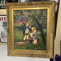 Vintage painting with beautiful frame