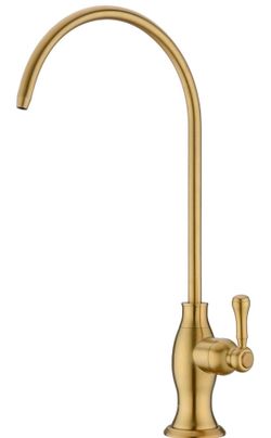 Brushed Gold Drinking Water Purifier Faucet, Delle Rosa Gold Water Faucet for Under Sink Water Filter System, Modern Brass RO Faucet, Brushed Gold Bar