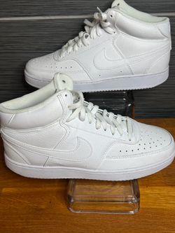 Nike White Mid-Top Leather Sneakers SIZE 9.5