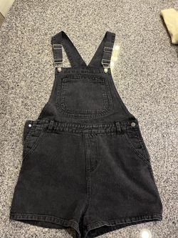 Black Denim Short Romper