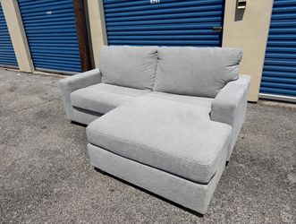 2 PC L-SHAPED SOFA - LIGHT GRAY CORDUROY 💎