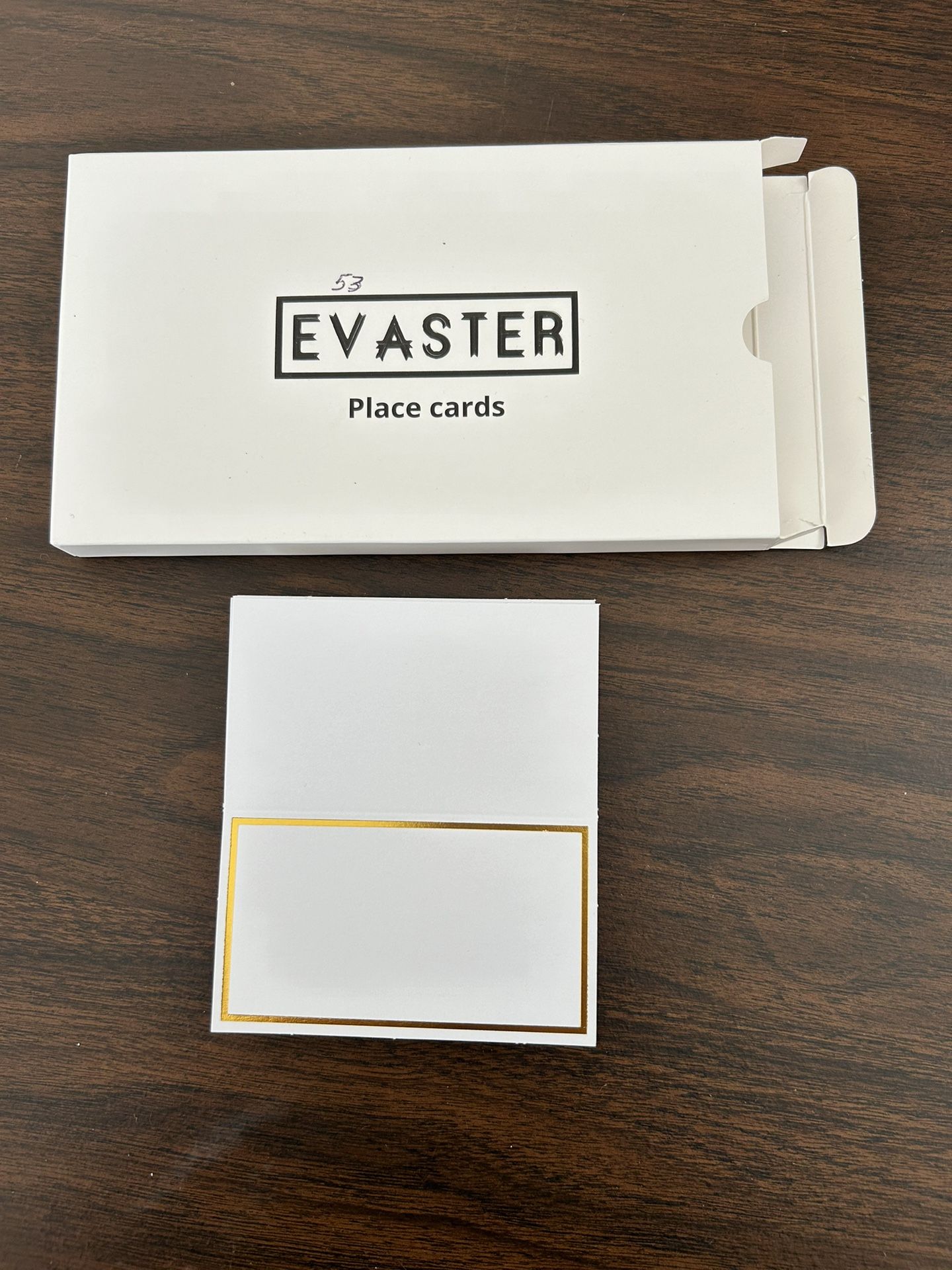 Evaster 53 Place Cards With Gold Outline
