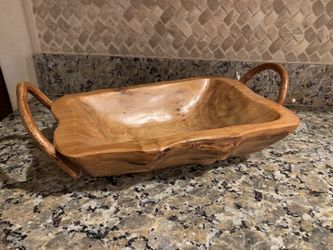 Wooden handcrafted decor piece.