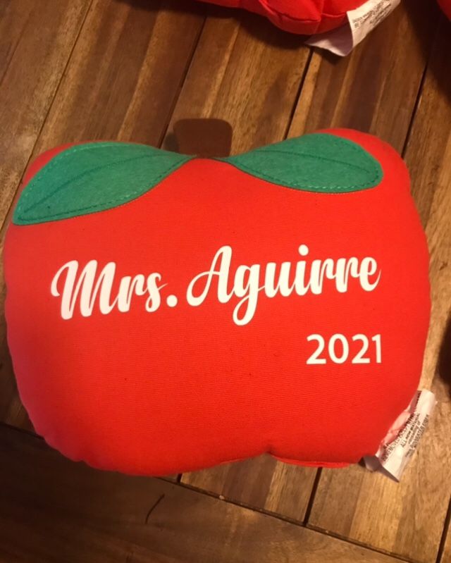 Custom. Apple Pillows. For Teacher Appreciation. Any Name 