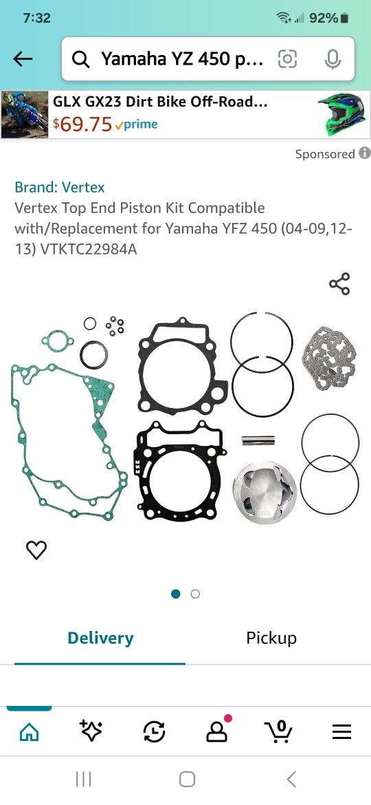 Piston kit YZ450