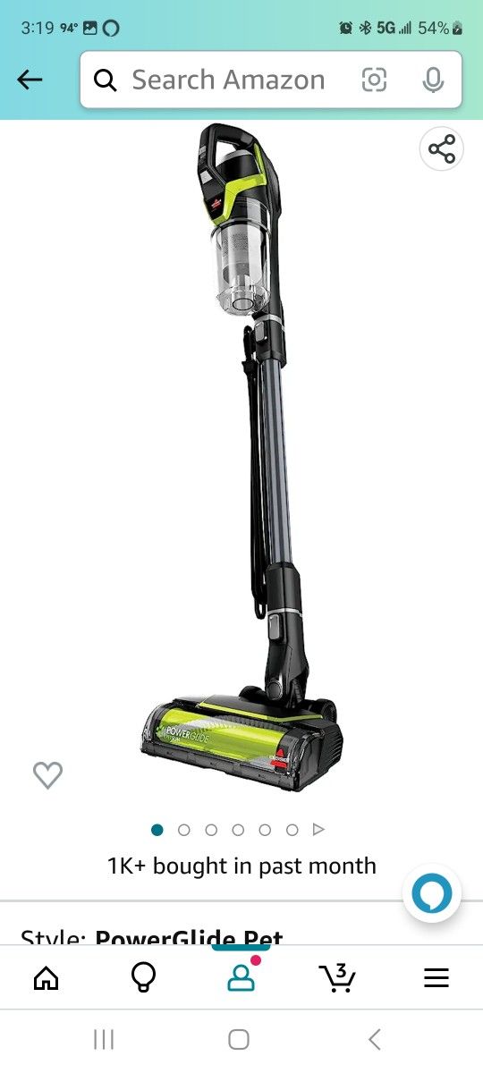 BISSELL PowerGlide Pet Slim Corded Vacuum, 3070