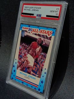 1989 Fleer Michael Jordan Sticker Card PSA 10 #3