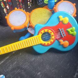 Drums And Guitar Set For Kids