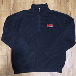 Vtg ESPN The Magazine 1/4 Zip Fleece Pullover Sweatshirt