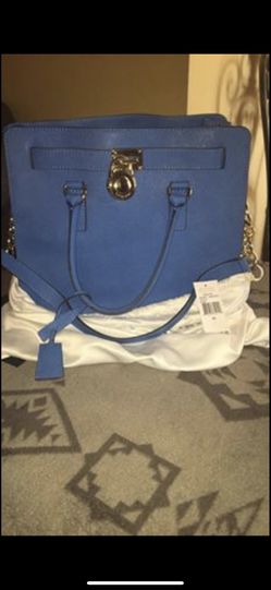 Michael Kors bag Hamilton Heritge blue LG tote leather