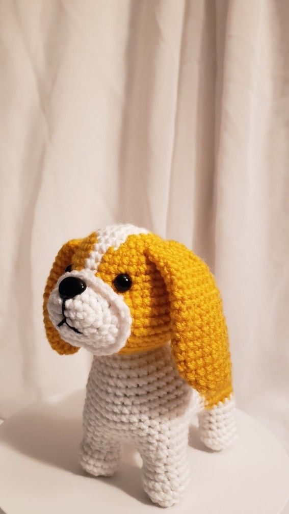 Crochet Puppy, Amigurumi Plushie Dog, Cavalier King Charles Spaniel, Handmade Puppy Toy