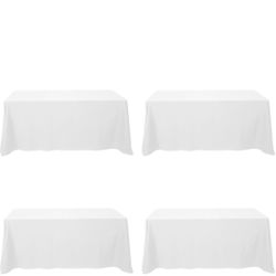 BRILLMAX Tablecloths for 6ft Rectangle Table, Polyester Linen Fabric Washable Table Covers for Wedding, Reception, Banquet, Birthday Party, 90 x 132 I
