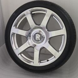 $785 Each. Excellent OEM 21" Rolls Royce Polished Wheel Rim Tire