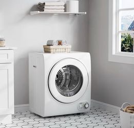 ROVSUN 110V Portable Clothes Dryer, High End Laundry Front Load Tumble Dryer Machine with Stainless Steel Tub & Simple Control Knob for Apartment, Dor