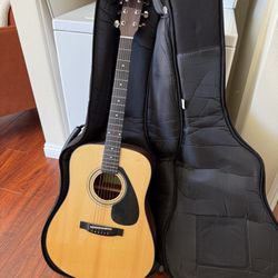 Yamaha Guitar, Case, And Stand