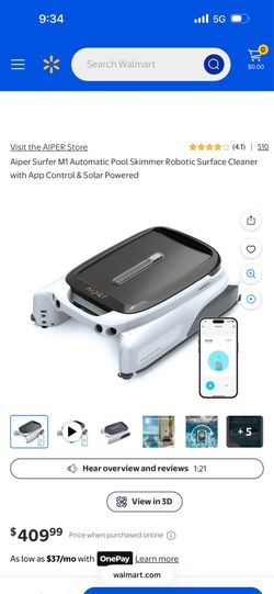 Aiper Surfer M1 Automatic Pool Skimmer Robotic Surface Cleaner