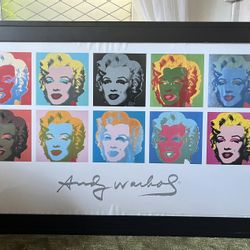 Andy Warhol Ten Marilyns Poster 1999 Warhol Foundation teNeues 54x31 Framed
