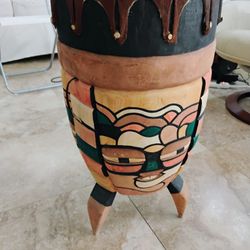 Handmade And Painted Drum  From South Africa 