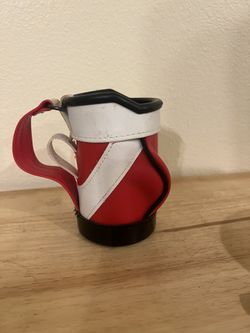 Mini Red Golf Bag Desktop Office Pen/Pencil/Bottle Holder