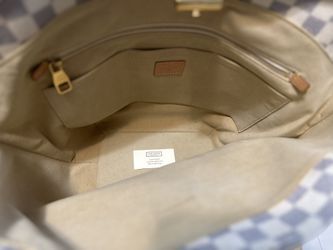 Louis Vuitton Salina Tote Damier Azur Shoulder Bag Purse Leather LV Handbag