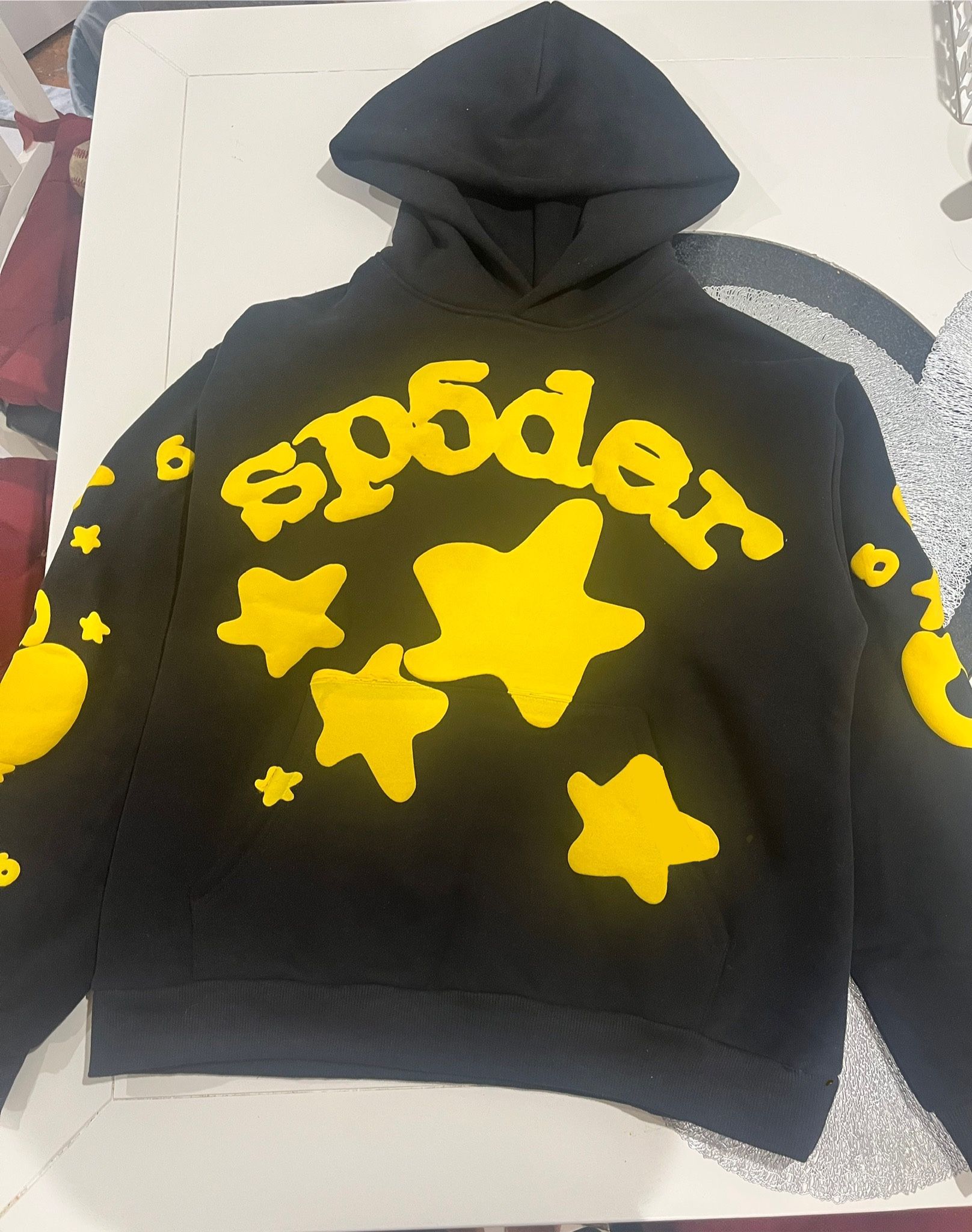 Black And Yellow Sp5der Hoodie
