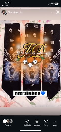 Custom memorial bandanas