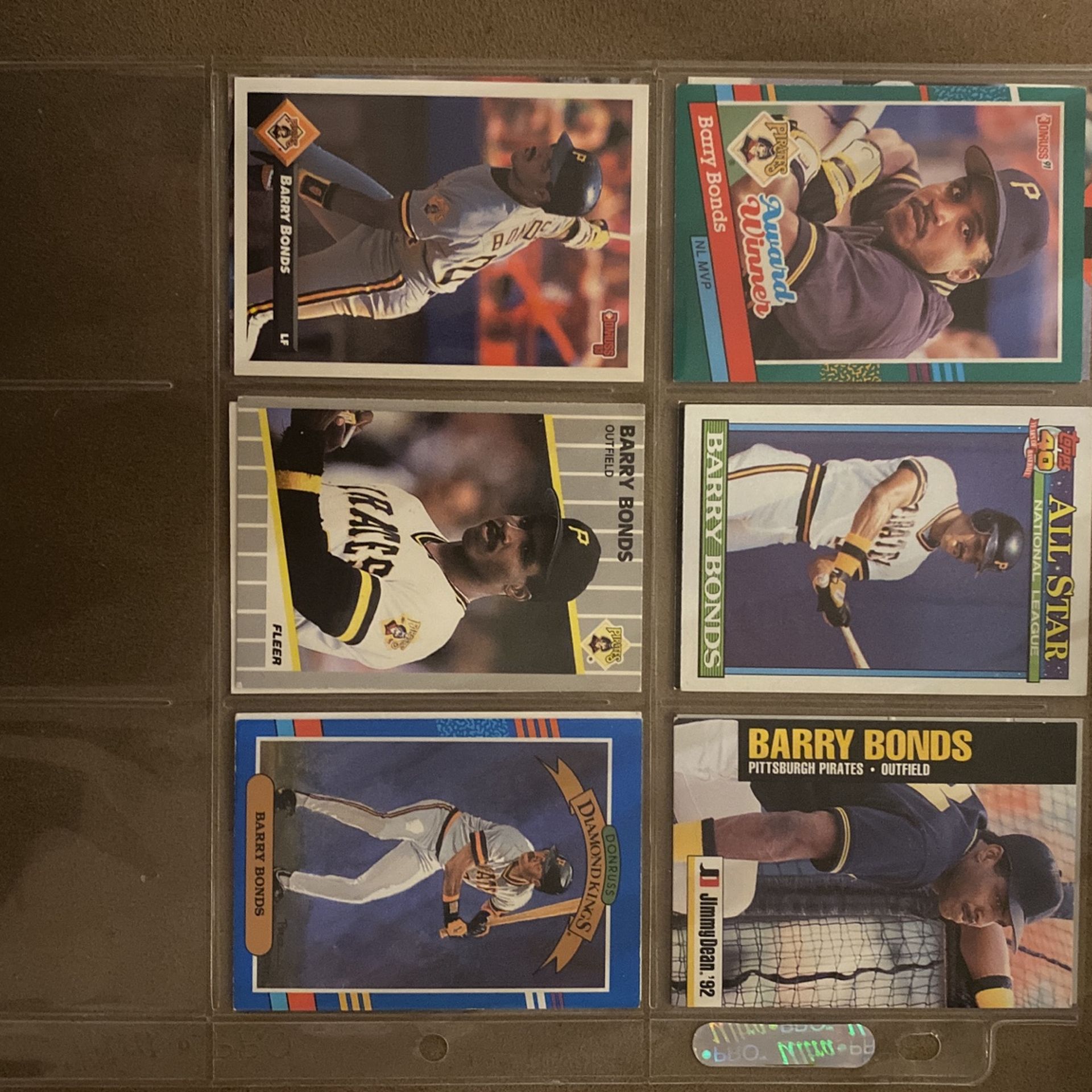 Barry Bonds Lot Of Baseball Cards
