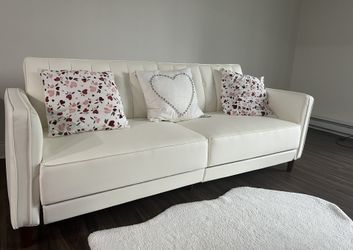 Seylow 81.5'' Faux Leather Convertible Sofa