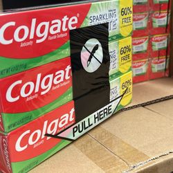 Colgat Anticavity Fluoride Toothpaste  Igat  Fluoride Toothnacta  NET WT 4.0 OZ (1139)  Coll  PALL HERE  Baking Soda  FREE 60%  25 OZ size at MSR  ONL