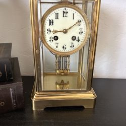 Antique French Regulator Clock 1800s Beveled Glass Japy Freres