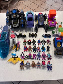 Huge Fisher-Price Imaginext DC Batman Toy Lot – Batbots, Batcave, Figures & Vehicles