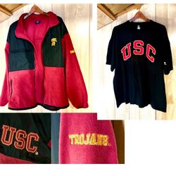 Men’s USC Fleece Jacket And T-shirt- Great Condition!