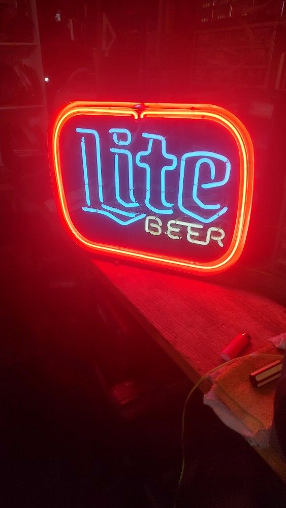 Miller Lite Neon Sign Vintage