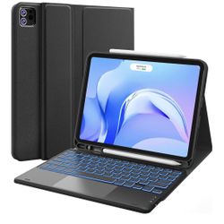 Keyboard Case for iPad Air 11”  M3/M2 (2025/2024), 7-Color Backlight, Multi-Touch Trackpad, 2 Wireless Channels, for iPad Pro 11 (4th/3rd/2nd/1st Gen)