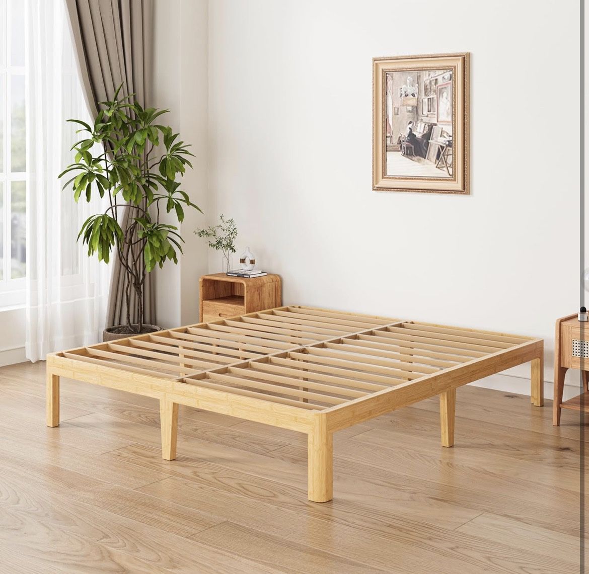 12” BAMBOO BED FRAME👇CROSSROADS 👇