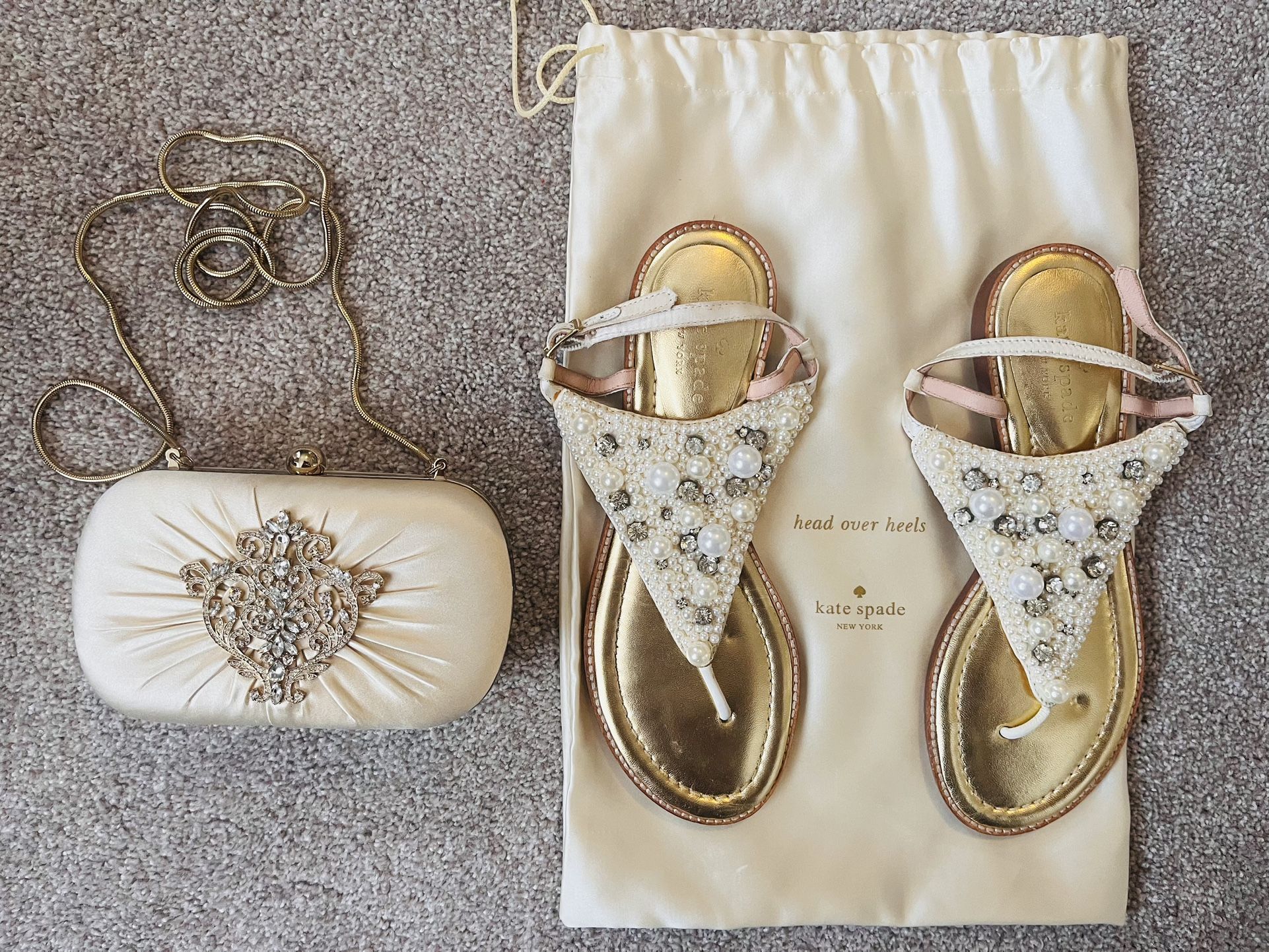 Kate Spade Sandals And Badgley Mischka Bag