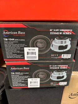 🔊 Pair of Brand New American Bass Titanium Series 10” Slim Subwoofers (TM-1044 DVC 4-Ohm)