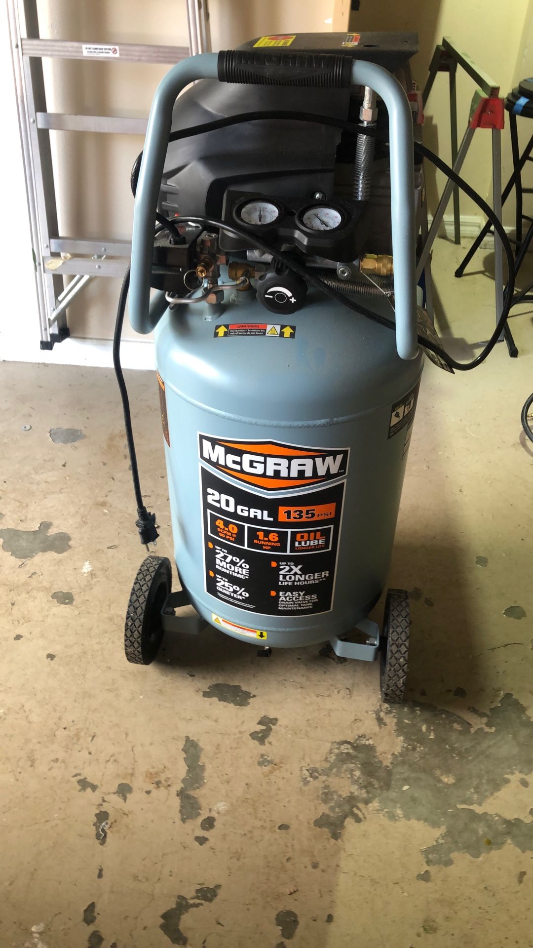 Mc GRAW Compressor/ 20 gal 135 From HARBOR FREIGHT