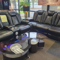 NEW Reclining Black SOFA AND Loveseat Set 