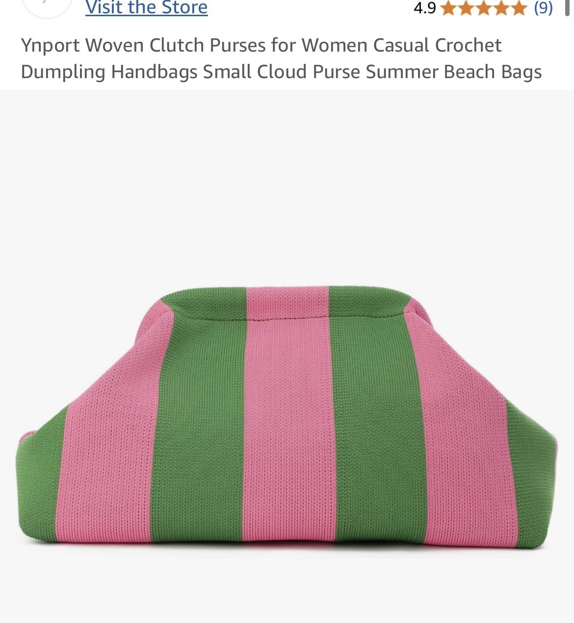 Summer Striped Dumpling Clutch (Green/Pink)