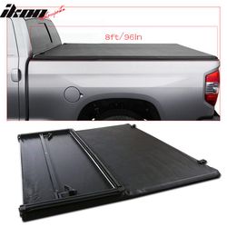 Fits 2015-2022 Ford F-150 8Ft/96in Truck Bed Black Soft Tri-fold Tonneau Cover