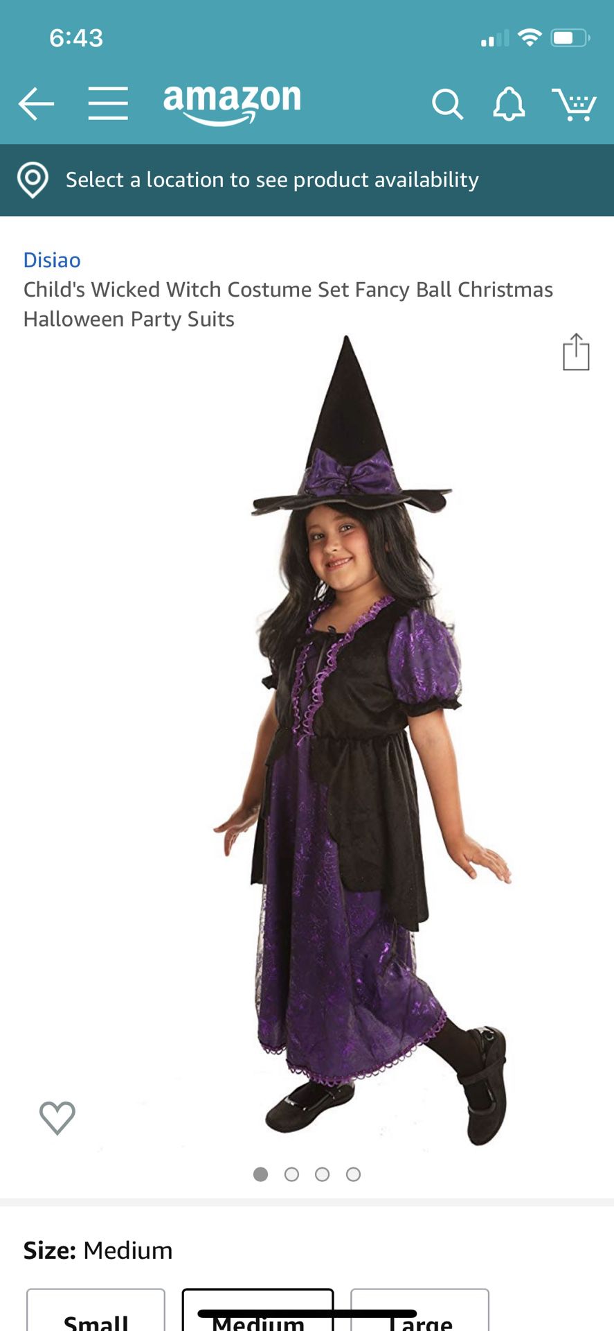 Brand new girl witch costume