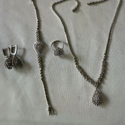 White Gold Bride Set 