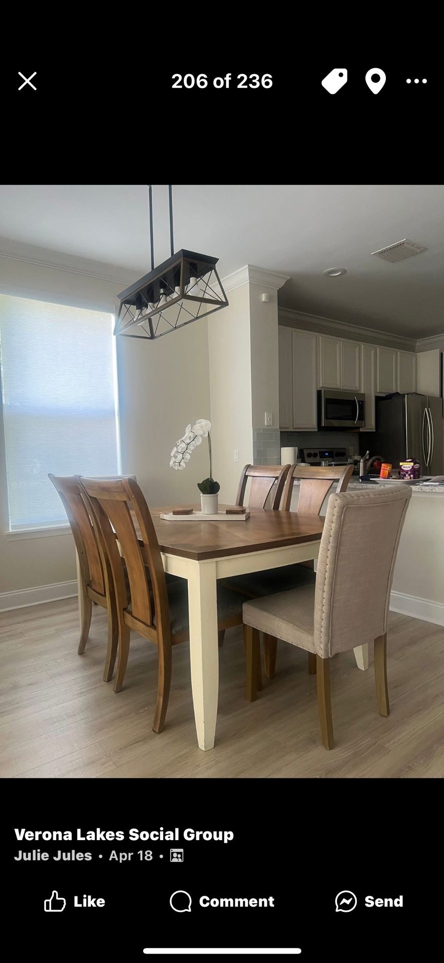 6 Chairs dining Table With leaf extension