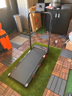 Portable Treadmills for Home Compact Walking Pad with Handle Bar Incline