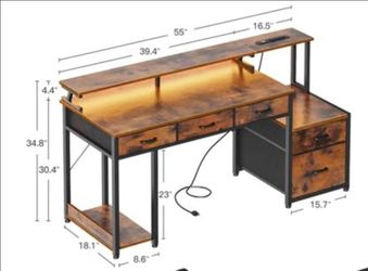 Metal and wood desk