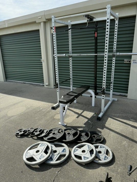 Olympic weight set home garage gym set